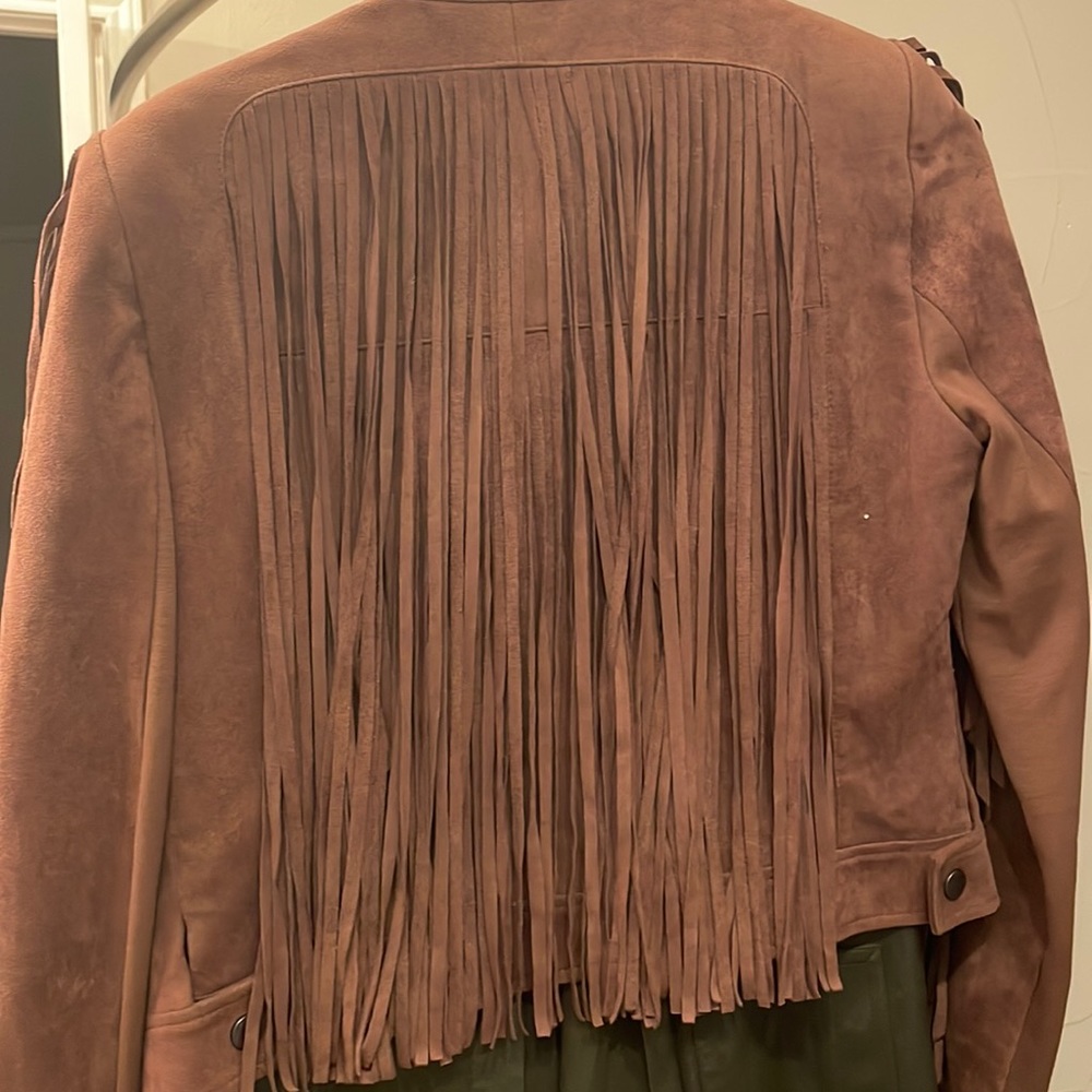 Fringed leather jacket 🌹by BCBG MAXAZRIA